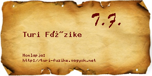 Turi Füzike névjegykártya